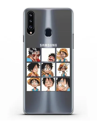 Чехол аниме Ванпис (One Piece) Луффи силиконовый для Samsung Galaxy A20s [SM-A207FN]