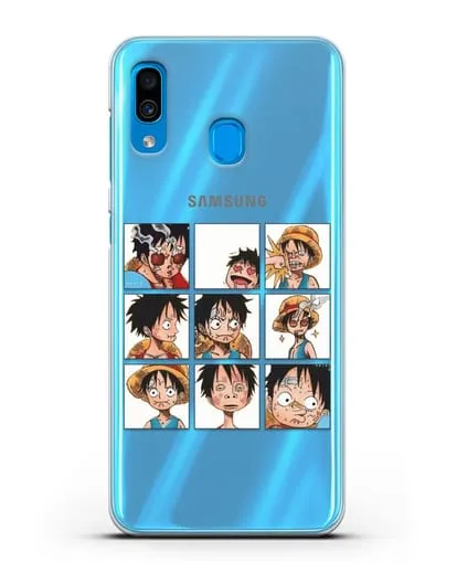 Чехол аниме Ванпис (One Piece) Луффи силиконовый для Samsung Galaxy A30 [SM-A305FN]