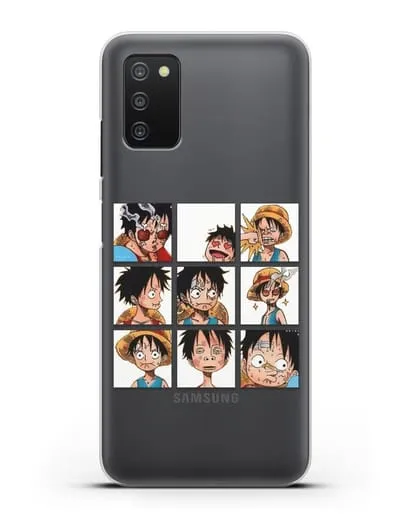 Чехол аниме Ванпис (One Piece) Луффи силиконовый для Samsung Galaxy A03S [SM-A037F]