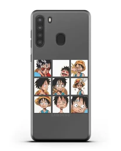 Чехол аниме Ванпис (One Piece) Луффи силиконовый для Samsung Galaxy A21 [SM-A215]