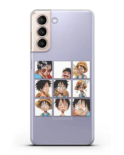 Чехол аниме Ванпис (One Piece) Луффи силиконовый для Samsung Galaxy S21 [SM-G991B]