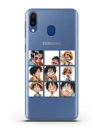 Чехол аниме Ванпис (One Piece) Луффи силиконовый для Samsung Galaxy M20 [SM-M205F]