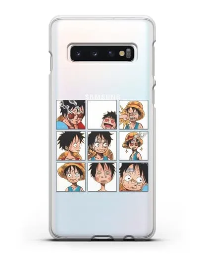 Чехол аниме Ванпис (One Piece) Луффи силиконовый для Samsung Galaxy S10 Plus [SM-G975F]