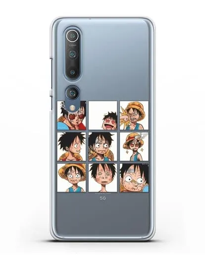 Чехол аниме Ванпис (One Piece) Луффи силиконовый для Xiaomi Mi 10