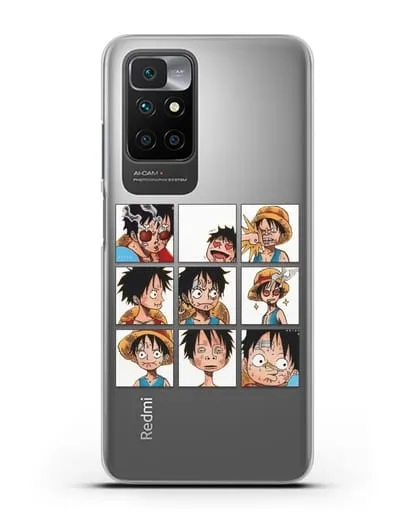 Чехол аниме Ванпис (One Piece) Луффи силиконовый для Xiaomi Redmi 10