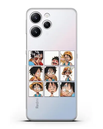 Чехол аниме Ванпис (One Piece) Луффи силиконовый для Xiaomi Redmi 12