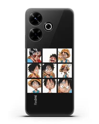 Чехол аниме Ванпис (One Piece) Луффи силиконовый для Xiaomi Redmi 13