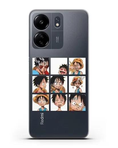 Чехол аниме Ванпис (One Piece) Луффи силиконовый для Xiaomi Redmi 13C