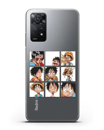 Чехол аниме Ванпис (One Piece) Луффи силиконовый для Xiaomi Redmi Note 11 Pro