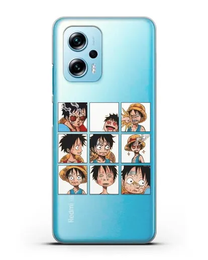 Чехол аниме Ванпис (One Piece) Луффи силиконовый для Xiaomi Redmi Note 11T Pro