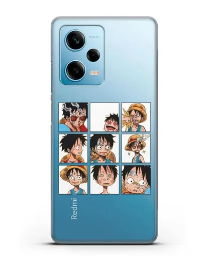 Чехол аниме Ванпис (One Piece) Луффи силиконовый для Xiaomi Redmi Note 12 Pro 5G