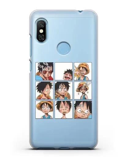 Чехол аниме Ванпис (One Piece) Луффи силиконовый для Xiaomi Redmi Note 6 Pro