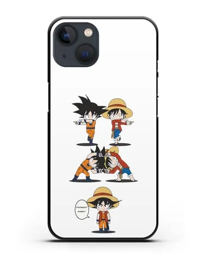 Чехол аниме Ванпис (One Piece) Гоку и Луффи силиконовый для iPhone 13