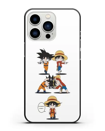 Чехол аниме Ванпис (One Piece) Гоку и Луффи силиконовый для iPhone 13 Pro