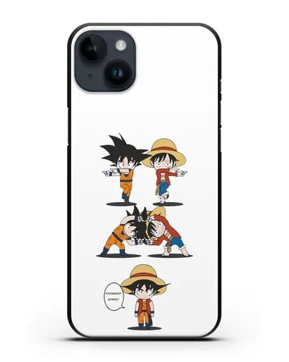 Чехол аниме Ванпис (One Piece) Гоку и Луффи силиконовый для iPhone 14 Plus