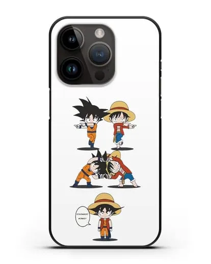 Чехол аниме Ванпис (One Piece) Гоку и Луффи силиконовый для iPhone 14 Pro