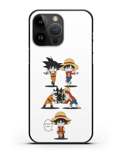 Чехол аниме Ванпис (One Piece) Гоку и Луффи силиконовый для iPhone 14 Pro Max