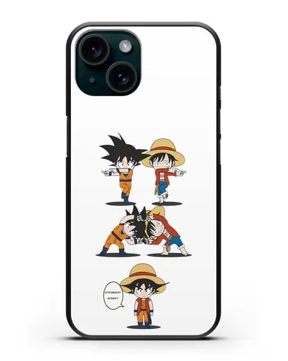Чехол аниме Ванпис (One Piece) Гоку и Луффи силиконовый для iPhone 15