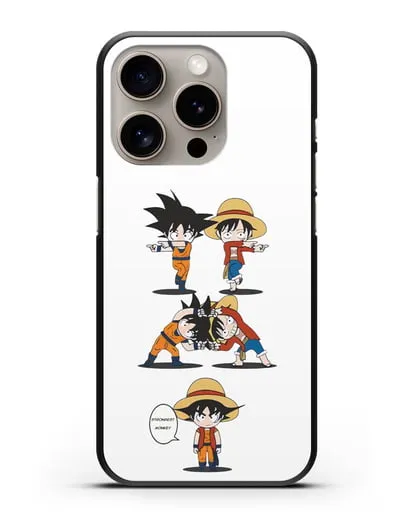 Чехол аниме Ванпис (One Piece) Гоку и Луффи силиконовый для iPhone 15 Pro