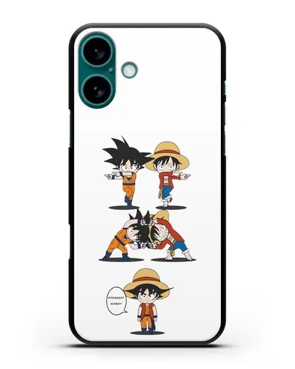 Чехол аниме Ванпис (One Piece) Гоку и Луффи силиконовый для iPhone 16 Plus