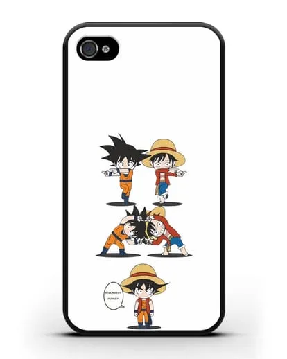 Чехол аниме Ванпис (One Piece) Гоку и Луффи силиконовый для iPhone 4/4s