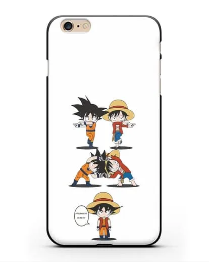 Чехол аниме Ванпис (One Piece) Гоку и Луффи силиконовый для iPhone 6 Plus