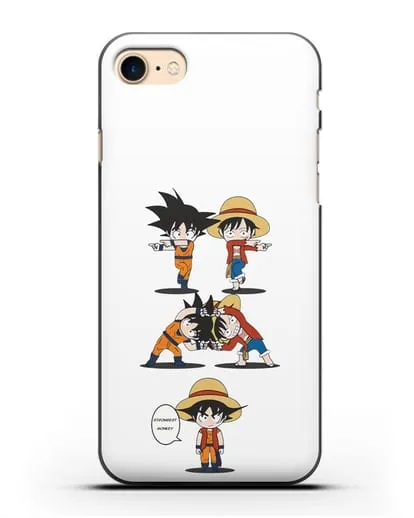 Чехол аниме Ванпис (One Piece) Гоку и Луффи силиконовый для iPhone 7