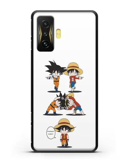 Чехол аниме Ванпис (One Piece) Гоку и Луффи силиконовый для Xiaomi Poco F4 GT