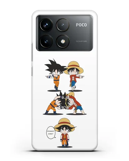 Чехол аниме Ванпис (One Piece) Гоку и Луффи силиконовый для Xiaomi Poco F6 Pro