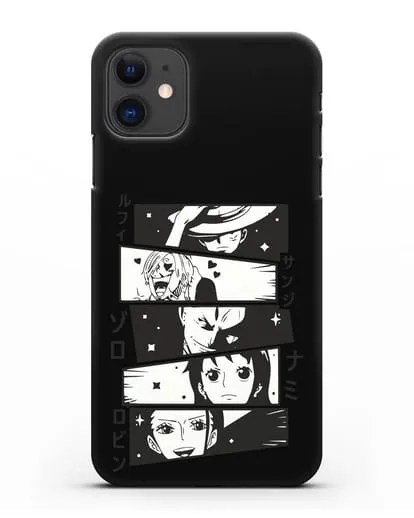Чехол аниме Ванпис (One Piece) персонажи коллаж силиконовый для iPhone 11