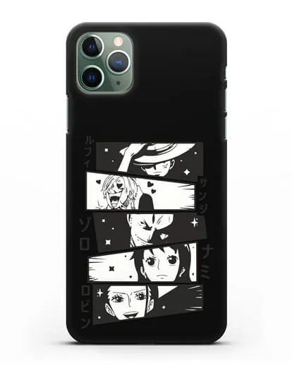 Чехол аниме Ванпис (One Piece) персонажи коллаж силиконовый для iPhone 11 Pro Max
