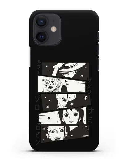Чехол аниме Ванпис (One Piece) персонажи коллаж силиконовый для iPhone 12 mini
