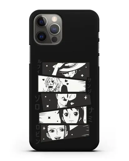 Чехол аниме Ванпис (One Piece) персонажи коллаж силиконовый для iPhone 12 Pro