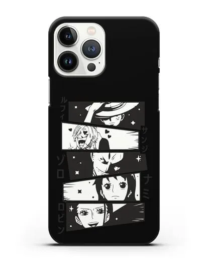 Чехол аниме Ванпис (One Piece) персонажи коллаж силиконовый для iPhone 13 Pro Max