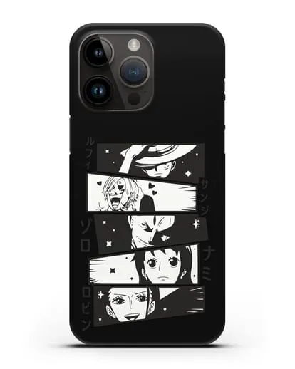Чехол аниме Ванпис (One Piece) персонажи коллаж силиконовый для iPhone 14 Pro Max