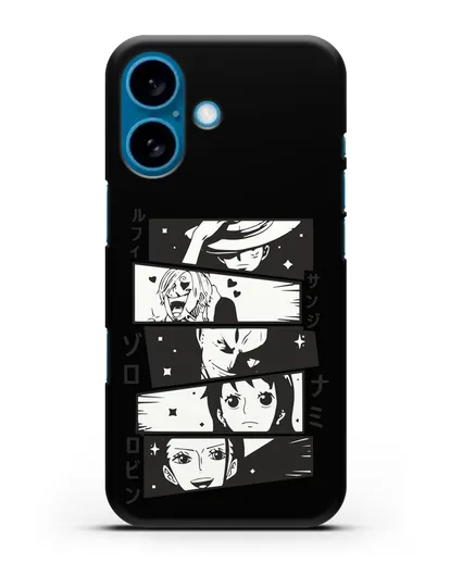 Чехол аниме Ванпис (One Piece) персонажи коллаж силиконовый для iPhone 16