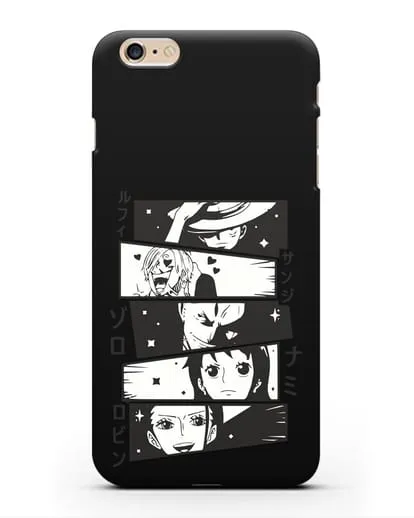 Чехол аниме Ванпис (One Piece) персонажи коллаж силиконовый для iPhone 6 Plus