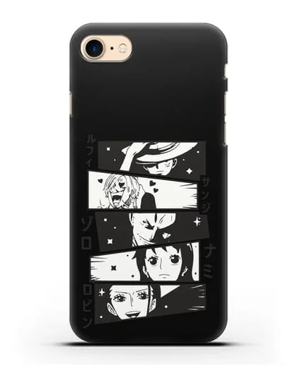 Чехол аниме Ванпис (One Piece) персонажи коллаж силиконовый для iPhone 8