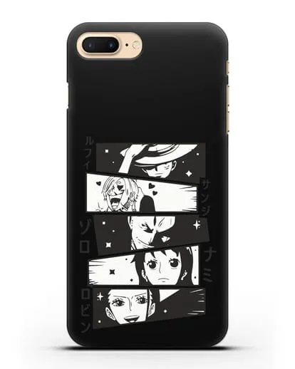 Чехол аниме Ванпис (One Piece) персонажи коллаж силиконовый для iPhone 7 Plus