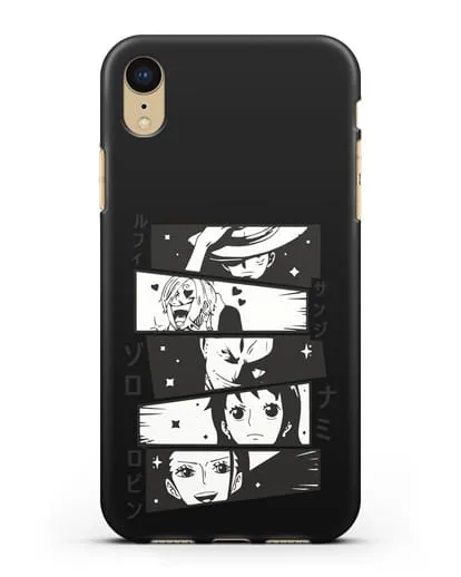 Чехол аниме Ванпис (One Piece) персонажи коллаж силиконовый для iPhone XR