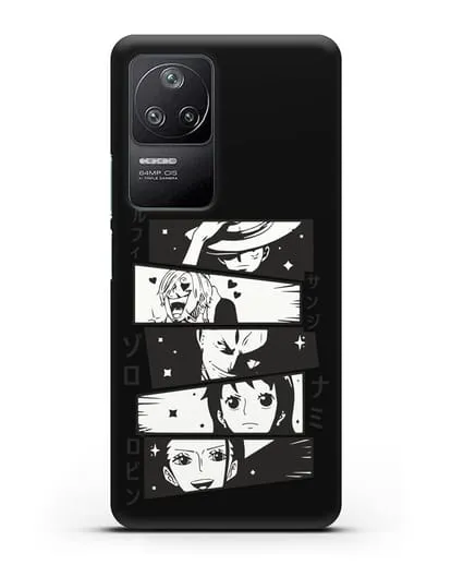 Чехол аниме Ванпис (One Piece) персонажи коллаж силиконовый для Xiaomi Poco F4