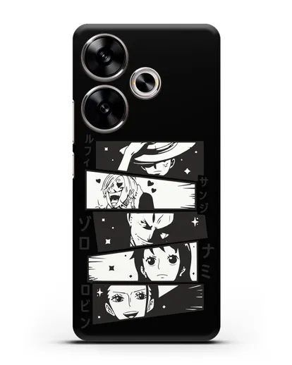 Чехол аниме Ванпис (One Piece) персонажи коллаж силиконовый для Xiaomi Poco F6