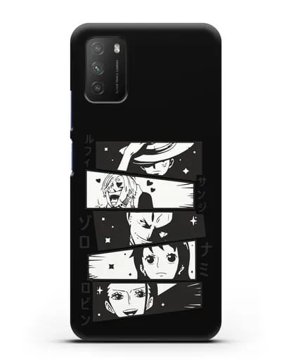 Чехол аниме Ванпис (One Piece) персонажи коллаж силиконовый для Xiaomi Poco M3