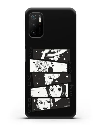 Чехол аниме Ванпис (One Piece) персонажи коллаж силиконовый для Xiaomi Poco M3 Pro