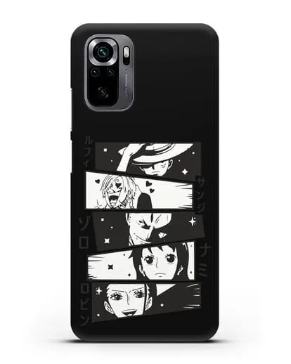 Чехол аниме Ванпис (One Piece) персонажи коллаж силиконовый для Xiaomi Poco M5s