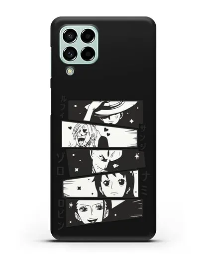 Чехол аниме Ванпис (One Piece) персонажи коллаж силиконовый для Samsung Galaxy M53 [SM-M536]