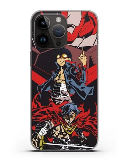 Чехол аниме Гуррен Лаганн (Gurren Lagann) Камина и Симон силиконовый для iPhone 14 Pro Max