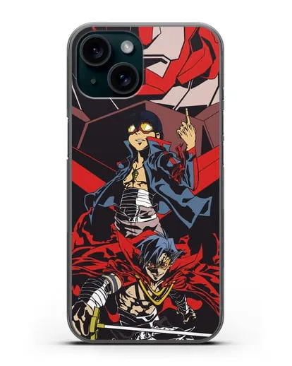 Чехол аниме Гуррен Лаганн (Gurren Lagann) Камина и Симон силиконовый для iPhone 15