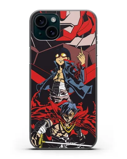 Чехол аниме Гуррен Лаганн (Gurren Lagann) Камина и Симон силиконовый для iPhone 15 Plus