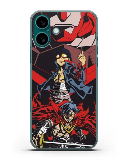 Чехол аниме Гуррен Лаганн (Gurren Lagann) Камина и Симон силиконовый для iPhone 16 Plus